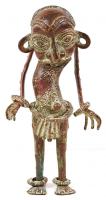 Bronz afrikai(Benin) maszkos férfi, apró repedésekkel, jelzés nélkül, m:34 cm