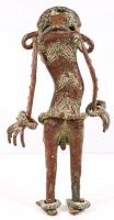 Bronz afrikai(Benin) maszkos férfi, apró repedésekkel, jelzés nélkül, m:34 cm