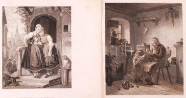 cca 1840 10 db acélmetszet klf témában, benne városképek is / 10 steel engravings with some Italian ...