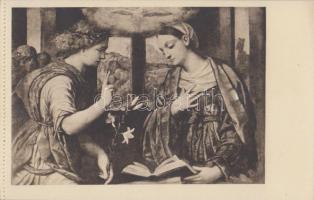 1 db régi, olasz képeslapsorozat (Galleria Barberini festményreprodukciók) és 1 képeslapfüzet (Pinac...