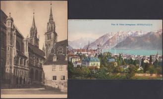 2 db régi külföldi városképes lap: Nürnberg, Lausanne / 2 old foreign postcards