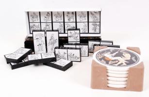 Erotikus porcelán alátétek (6db) és egy erotikus dominó készlet