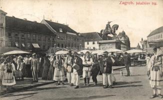 Zagreb, Jelacicev trg / Jelacic square, market