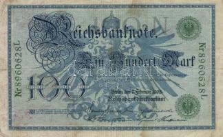 Német Birodalom / Császárság 1910. 50M (2x) fo. + 1908. 100M zöld pecsét és sorszám + Weimari Köztár...