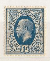 1912 Kiállítási emléknyomat, kék, fogazott