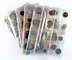 Kb. 250db vegyes magyar és külföldi fémpénz berakólapokon T:vegyes