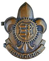 ~1940. "Hungaria" Br cserkész sapkajelvény, szign.: Ludvig (45x35mm) T:1-