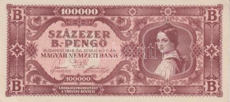 1946. 100.000BP (4x) T:I-,II (hajtatlan, szamárfül, folt)