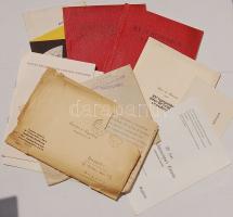 8 db tudományos tárgyú nyomtatvány, meghívó, közte MABÉOSZ küldöttgyűlés tájékoztató