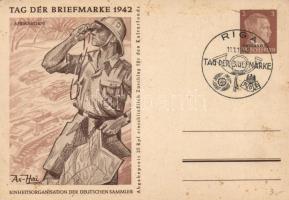 Tag der Briefmarke 1942, Afrikakorps, NS propaganda, Ga. So.Stpl (fl)