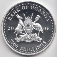 Uganda 2006. 2000Sh Ag "A labdarúgás halhatatlanjainak csarnoka - Brazília 1980-as évek / Zico" T:PP Tanúsítvánnyal Uganda 2006. 2000 Shilling Ag "Hall of Fame of football - Brazil 1980s / Zico" C:PP With certificate