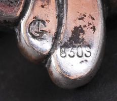 cca 1906 Ezüst (Ag) csörgő karikán, jelzett/
Silver children's rattle on ring, 19,4 g