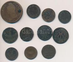 ~1800-1900. 11db vegyes bronzpénz T:vegyes ~1800-1900. 11pcs of mixed bronze coins C:mixed