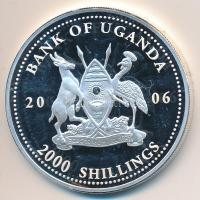 Uganda 2006. 2000Sh Ag "A labdarúgás halhatatlanjainak csarnoka - Csehország 1960-as évek / Josef Masopust" T:PP tanúsítvánnyal Uganda 2006. 2000 Shilling Ag "Hall of Fame of football - Czech Republic 1960s / Josef Masopust" C:PP With certificate