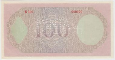 1926. 100P kétoldali fázisnyomata "E 000 - 000000" sor- és sorozatszámmal illetve "MI...