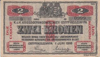 1916. 4db klf hadifogolytábori szükségpénz T:I-III