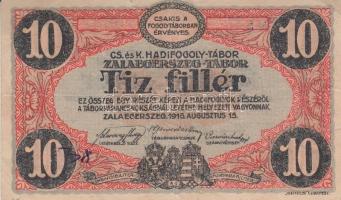 1916. 4db klf hadifogolytábori szükségpénz T:I-III