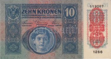 1915. 10K (2x) "Deutschösterreich" felülnyomással és egymásutáni sorszámmal T:I (apró szam...