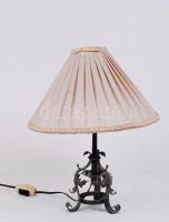 Kovácsoltvas asztali lámpa, hozzávaló falikar pár burákkal / Moulded iron lamps