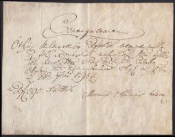 cca 1800 Olaszliszka környéki földbirtokosok által aláírt 3 db magyar nyelvű nyugta