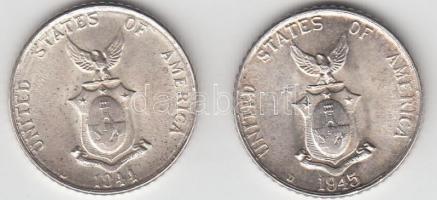 Fülöp Szigetek/Amerikai Egyesült Államok Közigazgatás 1944D-1945D 10c Ag (2x) T:2
Philippines / UNIT...