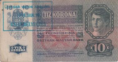 1912. 100K + 1913. 20K + 1914. 50K + 1915. 10K mindegyik nem hivatalos "Újvidék város alispán 1919. Jan.19. Felülbélyegzés" bélyegzővel T:III,III-