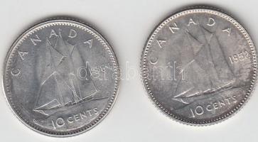 Kanada 1962-1964. 10c Ag (2x) T:2
Canada 1962-1964. 10 Cent Ag (2x) C:XF
Krause KM#43,51