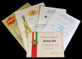 Vegyes szocialista kitüntetések Munkásőr jelvényekkel és kitüntetések, kettőhöz adományozói okirat, ...