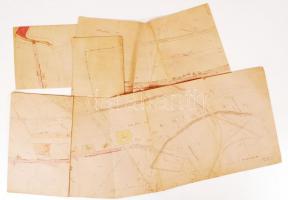 1912 A Győr és Gyirmót közötti Rába-szakasz ármentesítésének kézzel készített színezett tervrajza