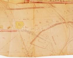 1912 A Győr és Gyirmót közötti Rába-szakasz ármentesítésének kézzel készített színezett tervrajza