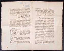 1818 Győr, Latin nyelvű irat Zelenka Ferenc és Győr városa közötti ügyről, 4p.