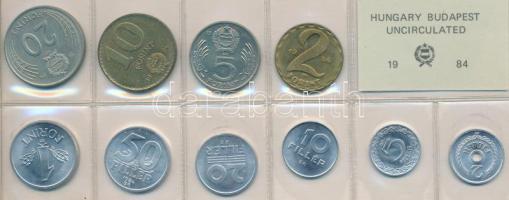 1984. 2f-20Ft 10db klf érmés forgalmi sor fóliatokban T:1