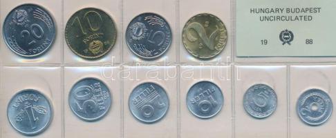 1988. 2f-20Ft 10db klf érmés forgalmi sor fóliatokban T:1