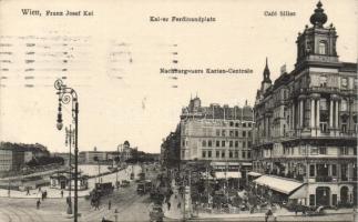Vienna, Wien; Franz Joseph Kai, Kaiser Ferdinandplatz, Café Siller, Nachbargauers Karten-Centrale (fa)