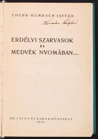Thurn-Rumbach István: Erdélyi szarvasok és medvék nyomában... Bp., 1941, Dr. Vajna és Bokor. Újraköt...