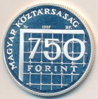 1997. 750Ft Ag "Labdarúgó VB" T:PP Dísztokban. Tanúsítvánnyal
