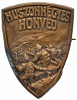 Osztrák-Magyar Monarchia ~1915. "HUSZONNÉGYES HONVÉD" bronzozott cink sapkajelvény (39x30mm) készítő: Morzsányi Budapest IV. T:2 Austro-Hungarian Monarchy ~1915. 24. Honved Infantry Regiment brass-plated zin cap badge (39x30mm) maker: Morzsányi Budapest IV. C:XF