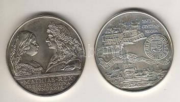 1990. 500Ft Ag + 500Ft Ag pár "Mátyás király" T:BU