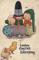 40 db vegyes húsvéti üdvözlőlap, köztük néhány litho / 40 mixed greeting cards, Easter, including some litho