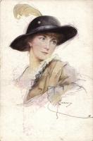 17 db vegyes hölgy motívumú képeslap / 17 old postcards, ladies