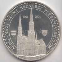 2001. "Árpád-házi Szent Erzsébet Plébániatemplom" ezüstözött emlékérem (42mm) T:PP
