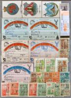 1.720 db-os vegyes parafilatélia tétel: levélzárók, illeték- és segélybélyegek, címkék, stb. 16 lapos A4-es berakóban