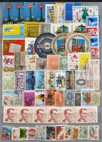 1.720 db-os vegyes parafilatélia tétel: levélzárók, illeték- és segélybélyegek, címkék, stb. 16 lapo...