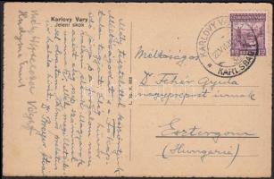 Breyer István, győri püspök saját kézzel írt képeslapja Fehér Gyula nagy-prépostnak