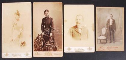 cca 1890 13 db keményhátú fotó, hátoldalukon feliratozva, 11x16 és 15x22 cm közötti méretekben