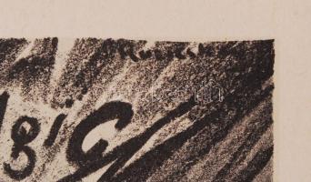 Ruzicskay György (1896-1993): Aknák között. Algrafia, papír, jelzett az algrafián, 24×18 cm