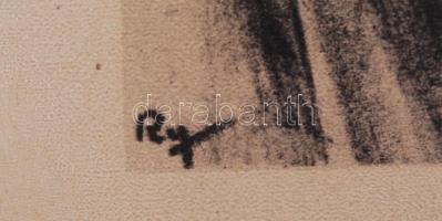 Ruzicskay György (1896-1993): Nevetség tárgya. Algrafia, papír, jelzett az algrafián, 24×18 cm