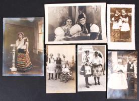 cca 1920-1940 Viselettörténeti fényképek, 6 db, 8x13 cm és 17x12 cm-es méretben.