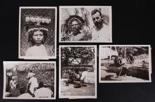 1934-1941 Sajtófotók, Óceánia, missziós tudósítások, feliratozva, 5 db, 13x18 cm.