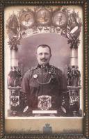 cca 1900-1918 Schäffer Ármin: Katonai szolgálati emlék, keményhátú fénykép, keretben, 16x11 cm